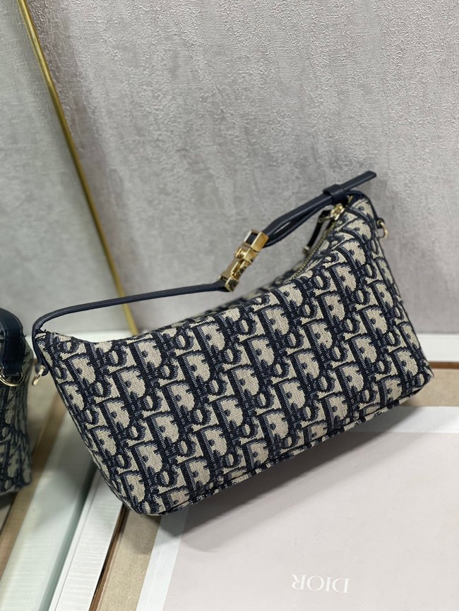 DIOR SMALL BOBBY BAG Embroidery S5554 dark blue