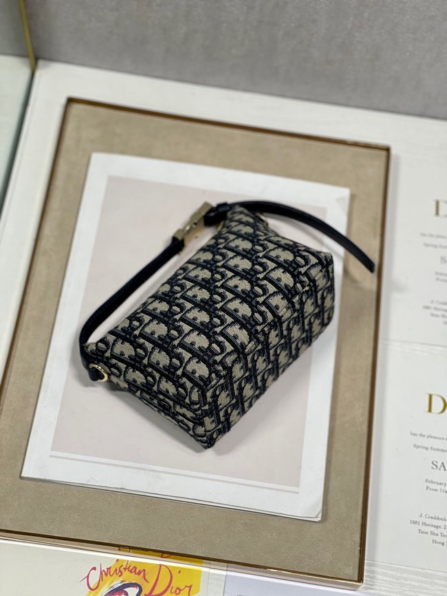 DIOR SMALL Shoulder Bag Embroidery S5553 dark blue