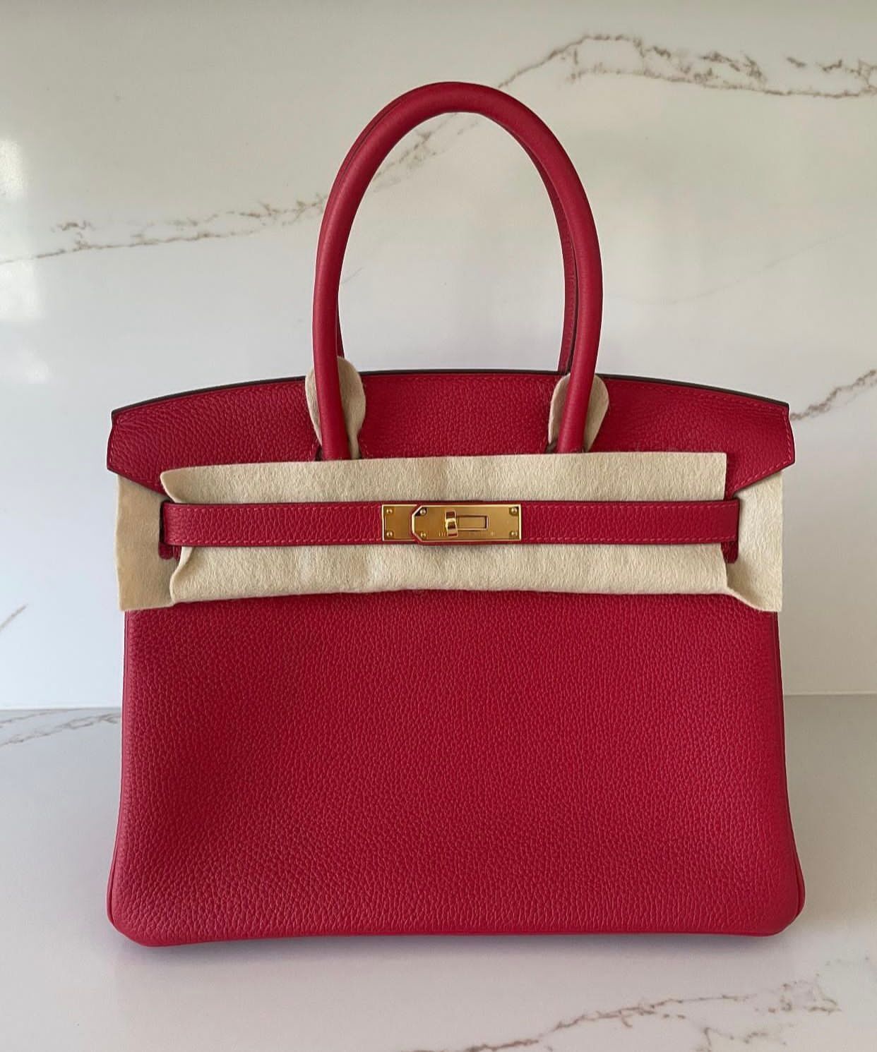 Hermes original Togo Leather HB25O Red