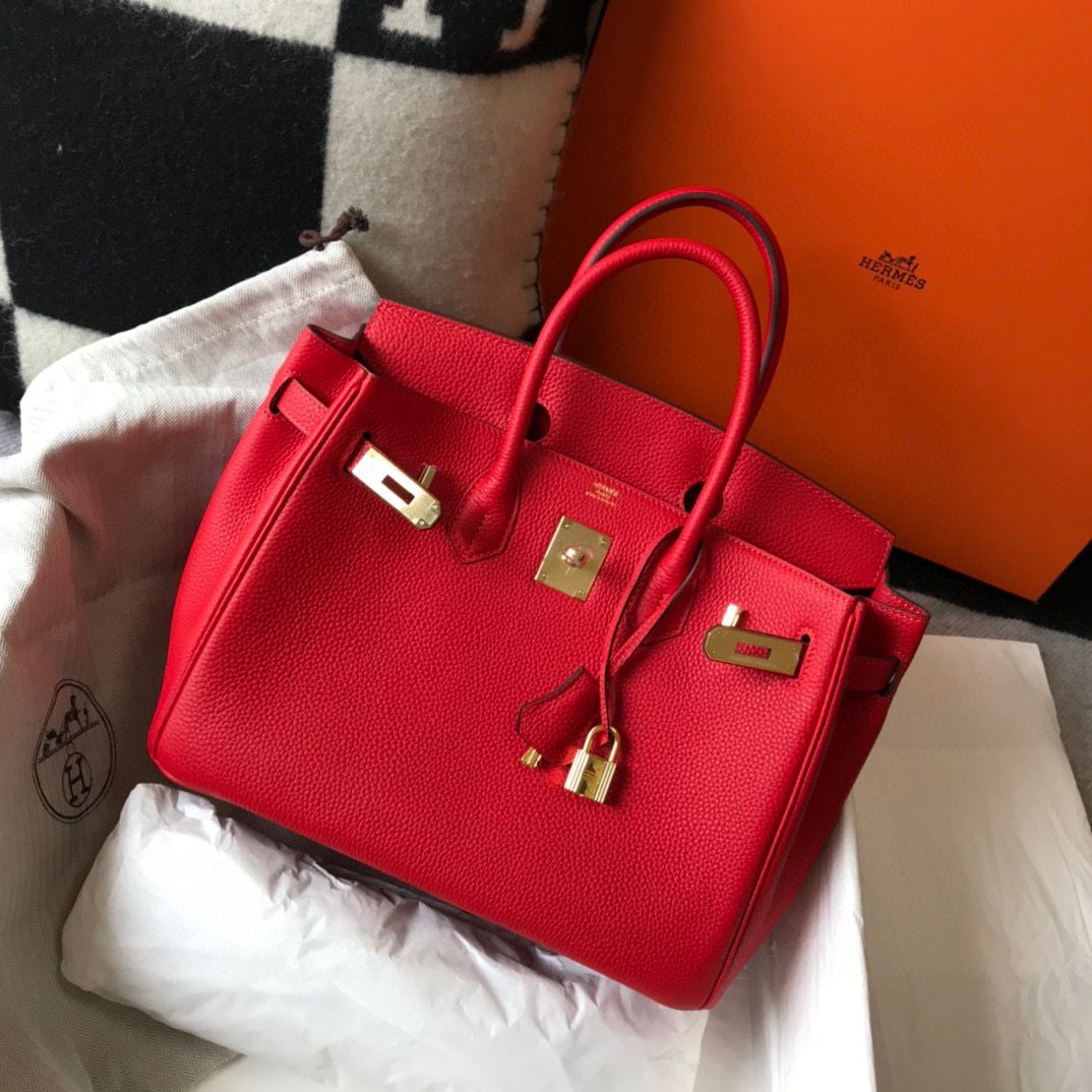 Hermes original Togo Leather HB25O Red