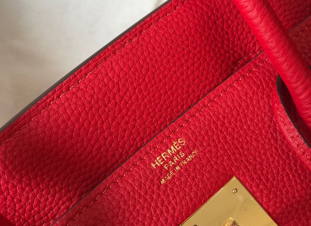 Hermes original Togo Leather HB25O Red