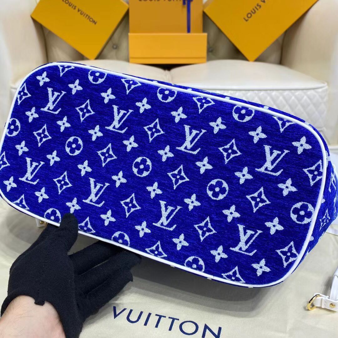 Louis Vuitton Original Leather Monogram Canvas Neverfull MM M46220 Blue