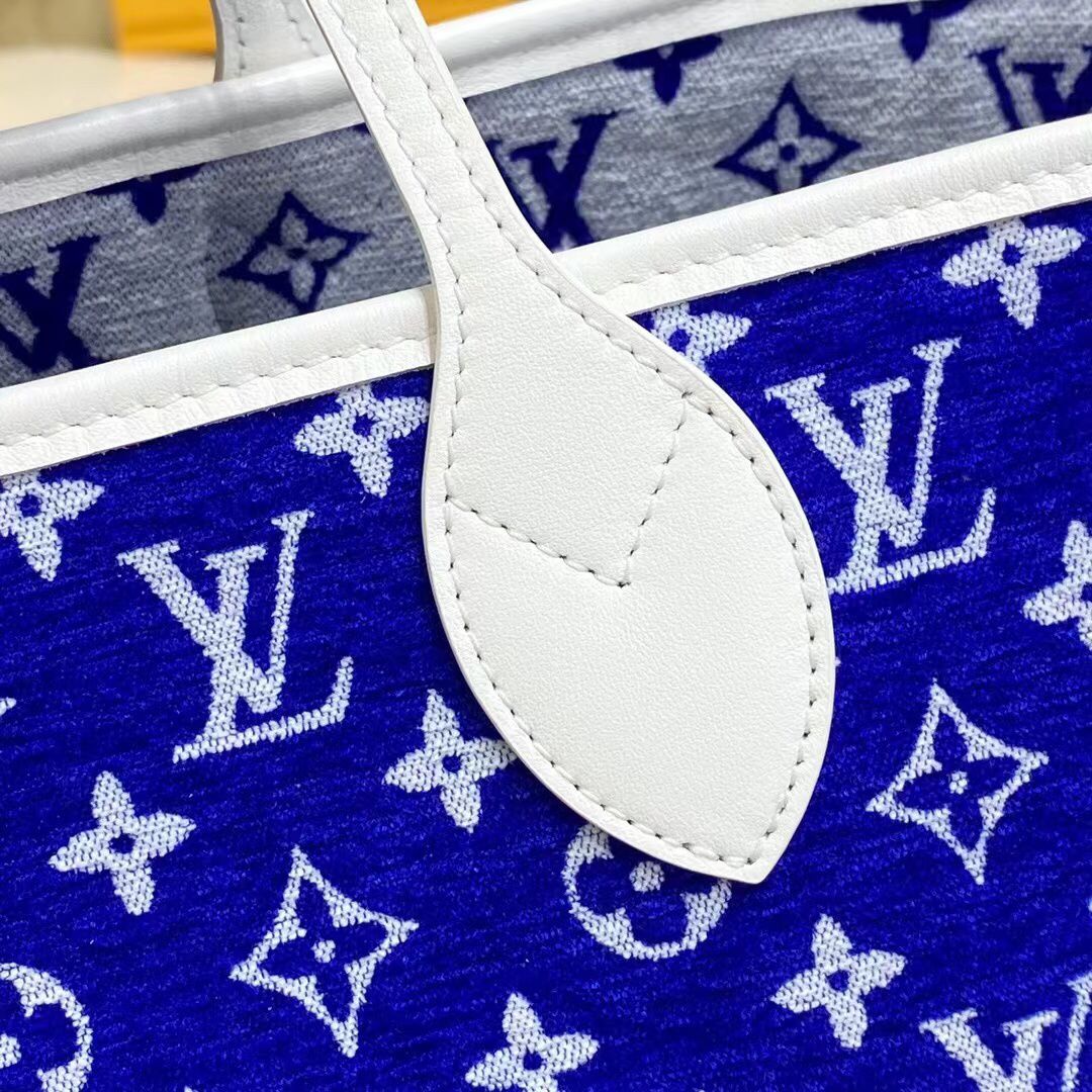 Louis Vuitton Original Leather Monogram Canvas Neverfull MM M46220 Blue