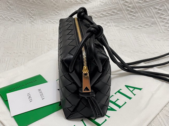 Bottega Veneta Mini intrecciato leather cross-body bag 680254 black