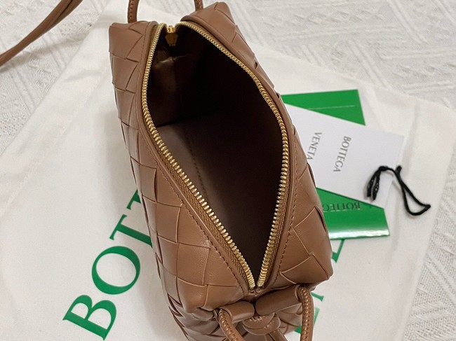 Bottega Veneta Mini intrecciato leather cross-body bag 680254 brown