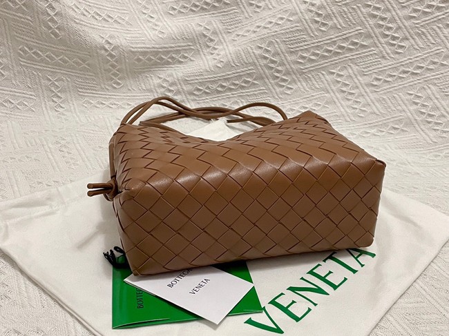 Bottega Veneta Small intrecciato leather cross-body bag 680255 Brown