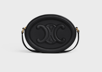 Celine OVAL BAG CUIR TRIOMPHE IN SMOOTH CALFSKIN 198603 BLACK