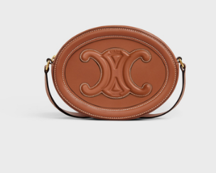 Celine OVAL BAG CUIR TRIOMPHE IN SMOOTH CALFSKIN 198603 TAN