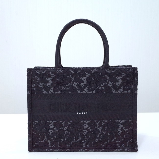 SMALL DIOR BOOK TOTE Embroidery C1287-35 black