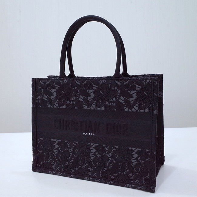 SMALL DIOR BOOK TOTE Embroidery C1287-35 black