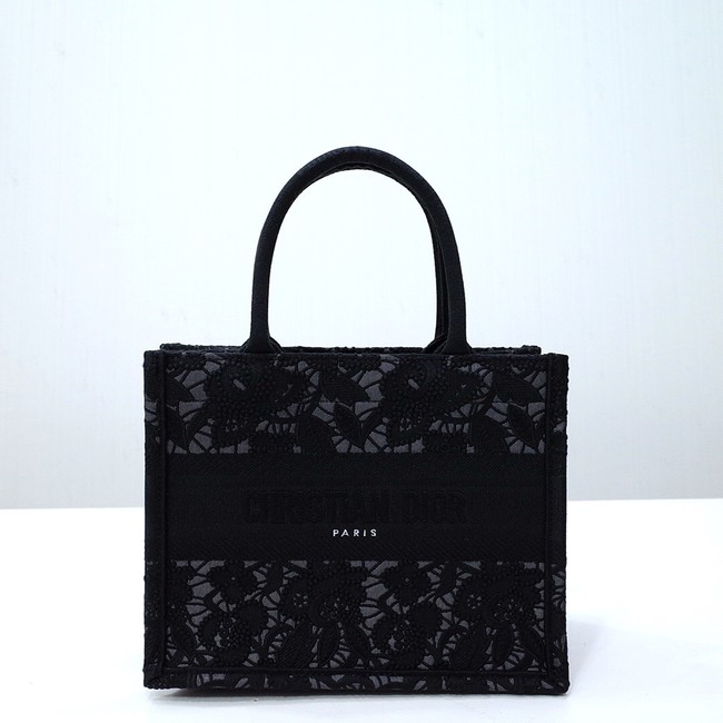 SMALL DIOR BOOK TOTE Embroidery C1331-11 black