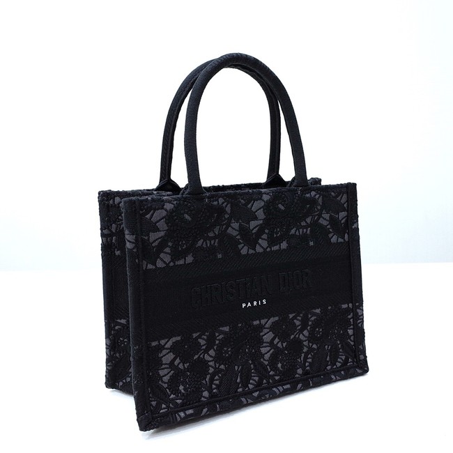 SMALL DIOR BOOK TOTE Embroidery C1331-11 black