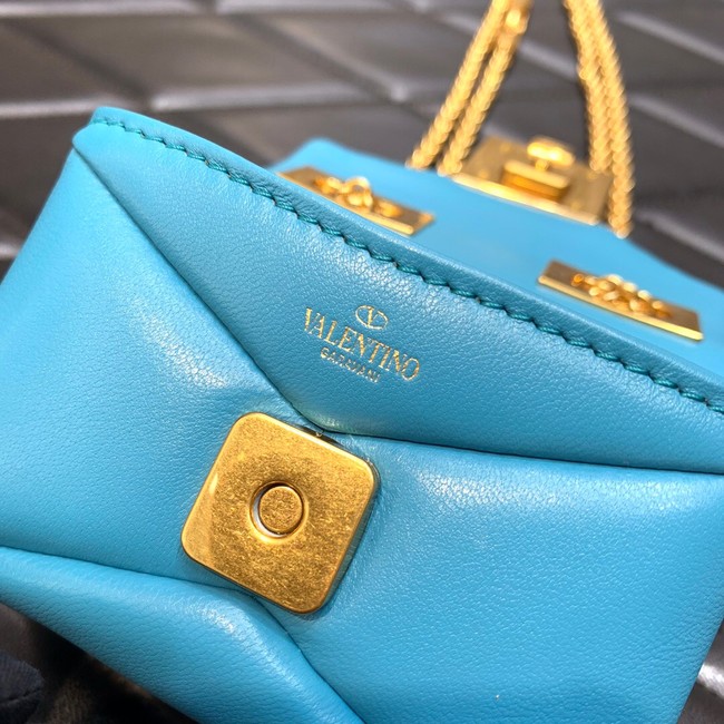 VALENTINO GARAVANI mini One Stud Sheepskin Shoulder Bag XW0P0X98H blue