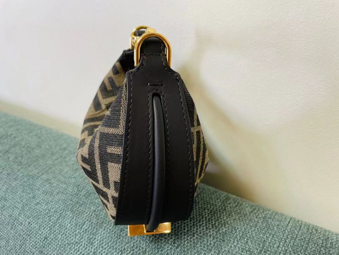 Fendi Nano Fendigraphy fabric bag charm 8BR5527 brown