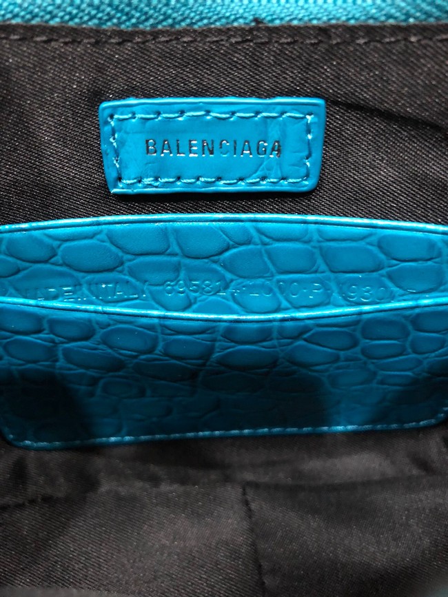 Balenciaga LE CAGOLE MINI PURSE WITH CHAIN 6958141 blue