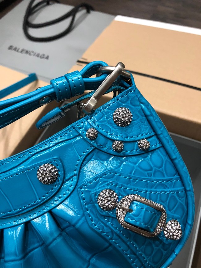 Balenciaga LE CAGOLE MINI PURSE WITH CHAIN 6958141 blue