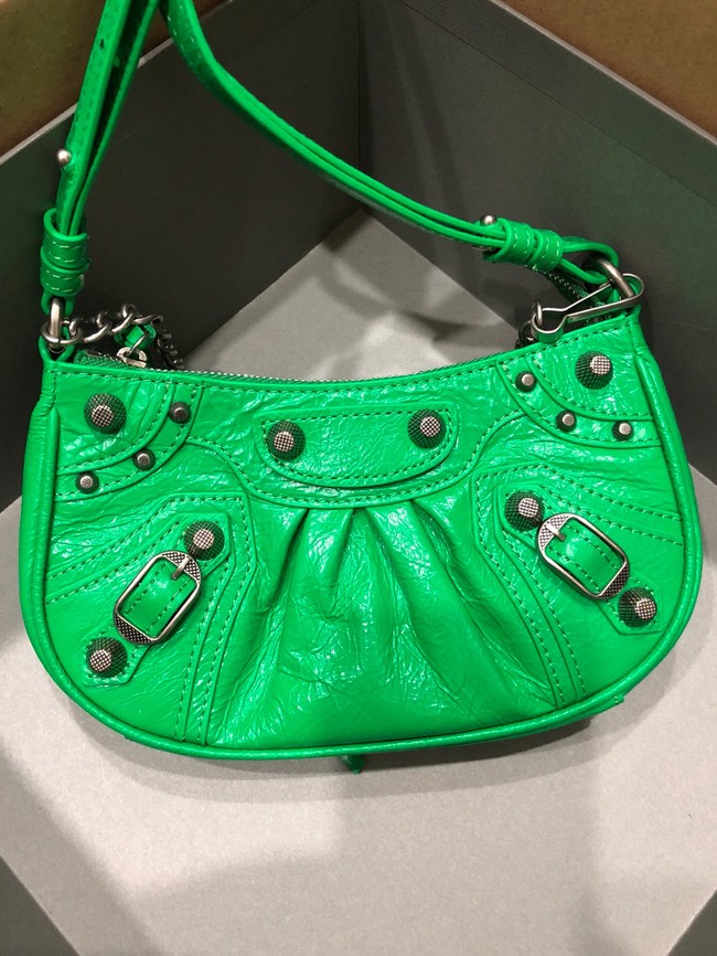 Balenciaga LE CAGOLE MINI PURSE WITH CHAIN 6958141 green