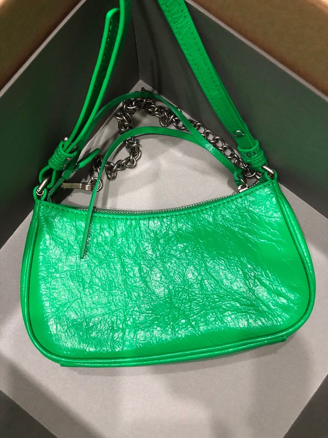 Balenciaga LE CAGOLE MINI PURSE WITH CHAIN 6958141 green