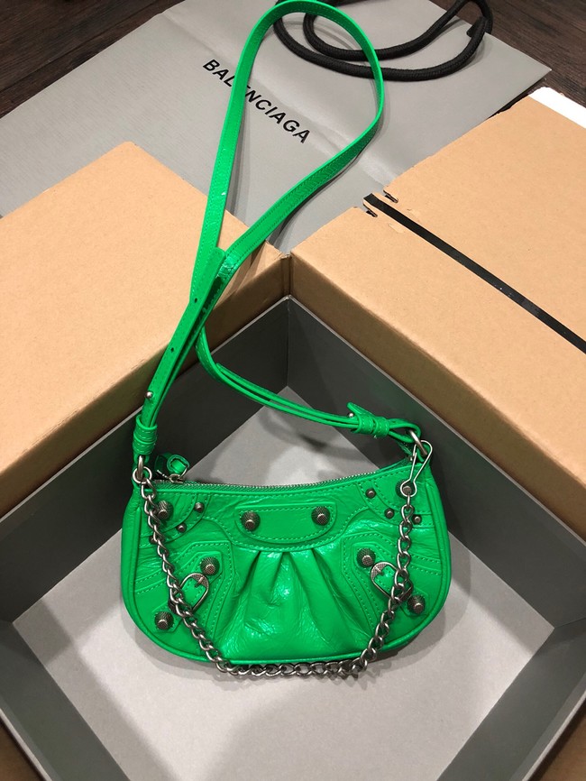 Balenciaga LE CAGOLE MINI PURSE WITH CHAIN 6958141 green