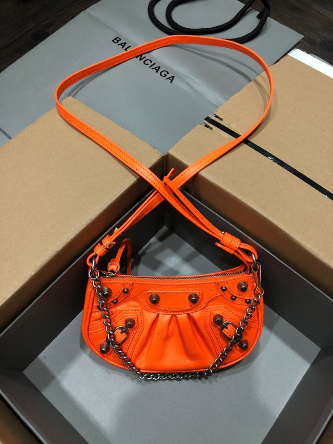 Balenciaga LE CAGOLE MINI PURSE WITH CHAIN 6958141 orange