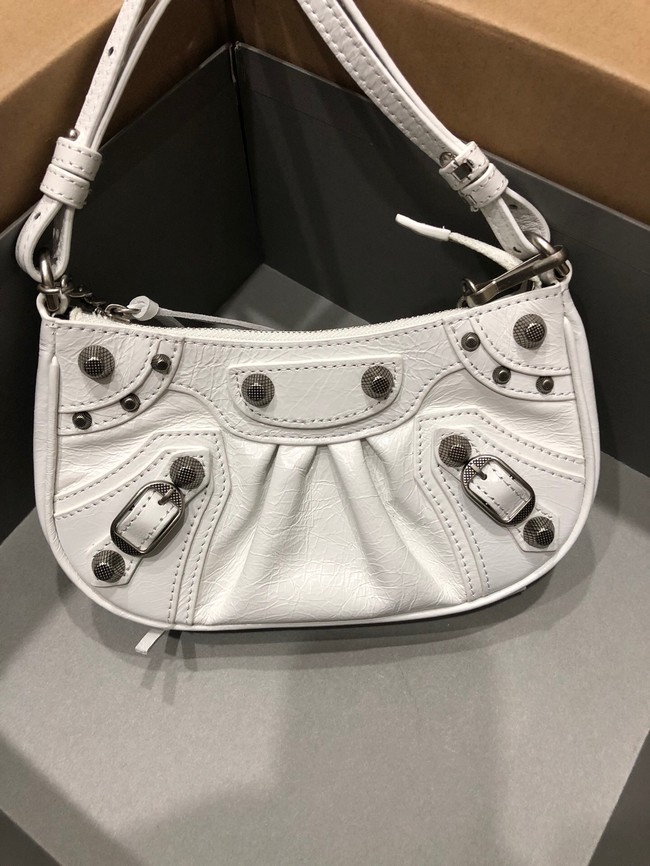 Balenciaga LE CAGOLE MINI PURSE WITH CHAIN 6958141 white