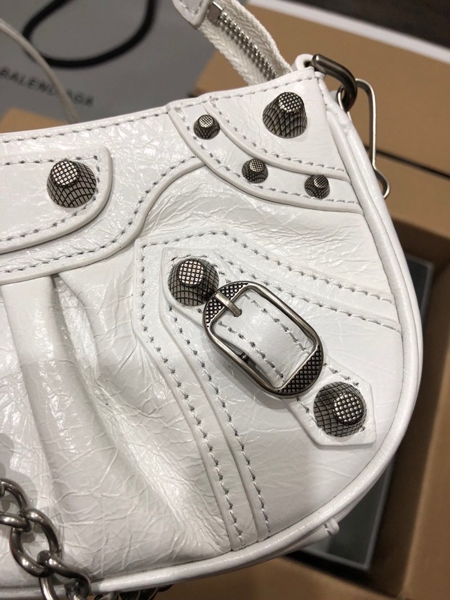 Balenciaga LE CAGOLE MINI PURSE WITH CHAIN 6958141 white