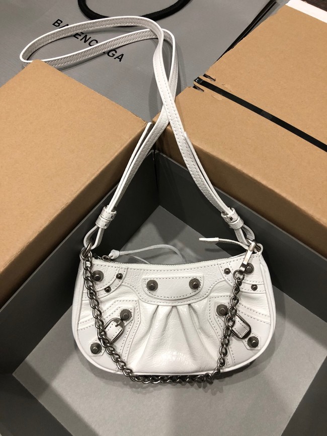 Balenciaga LE CAGOLE MINI PURSE WITH CHAIN 6958141 white