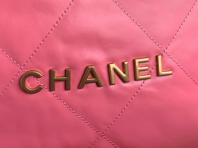 CHANEL 22 HANDBAG Shiny Calfskin & Gold-Tone Metal AS3262 pink