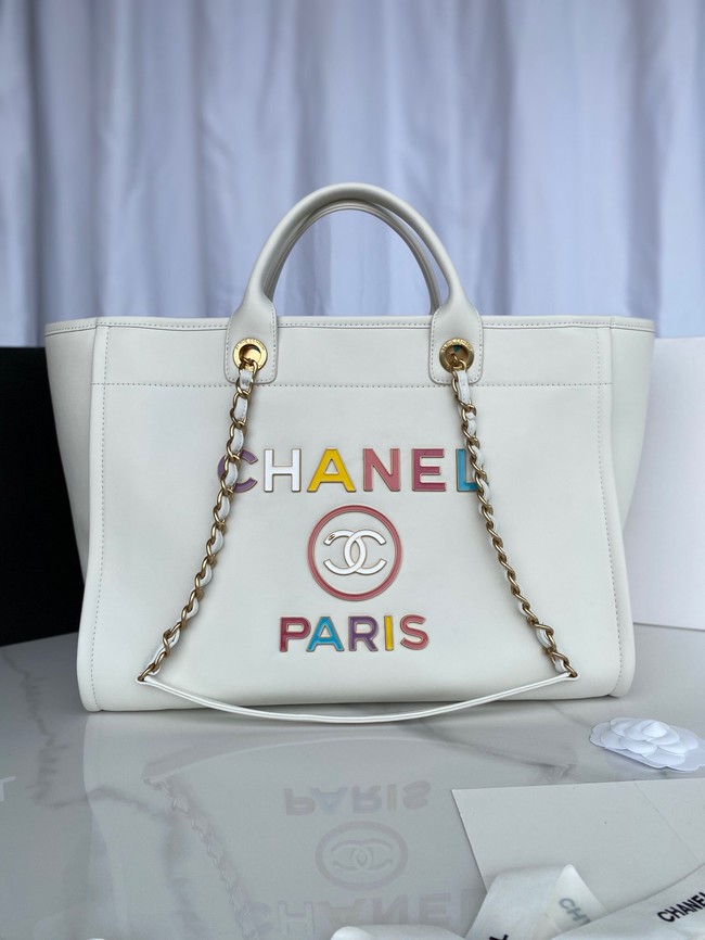 Chanel Original Leather Shopping Bag 66941 white