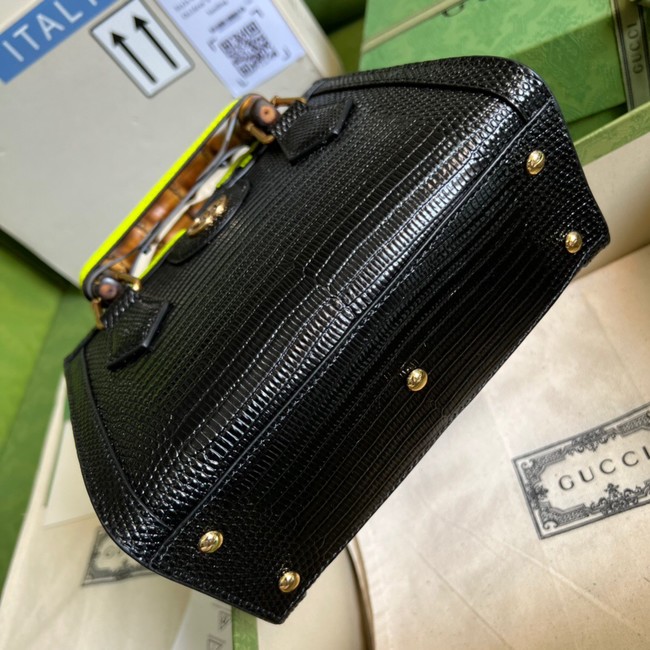 Gucci Diana lizard mini bag 675800 black