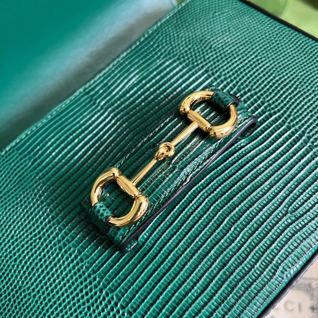 Gucci Horsebit 1955 lizard mini bag 675801 green