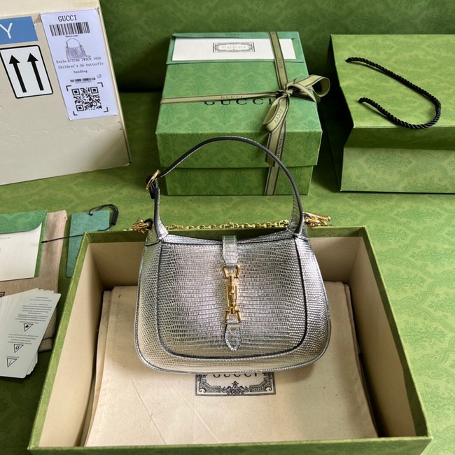 Gucci Jackie 1961 lizard mini bag 675799 Silver