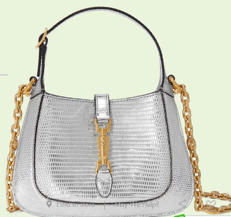 Gucci Jackie 1961 lizard mini bag 675799 Silver