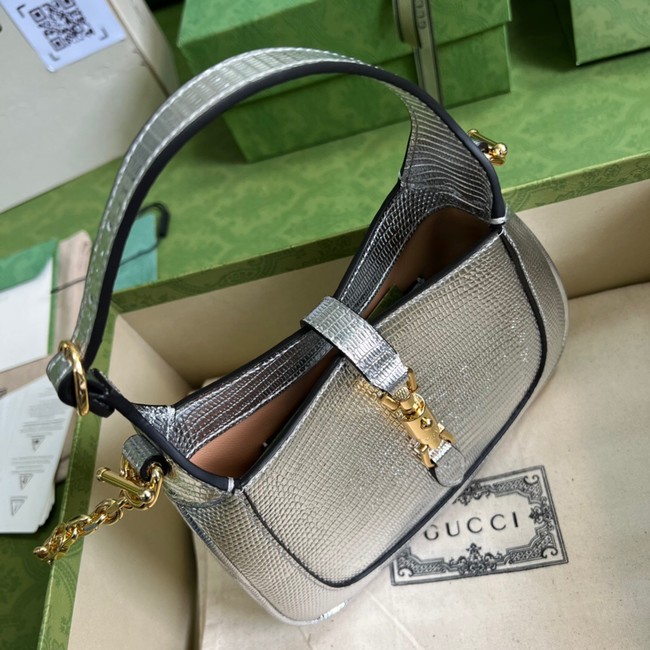 Gucci Jackie 1961 lizard mini bag 675799 Silver