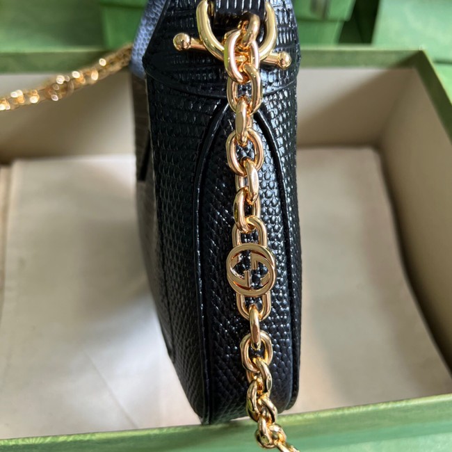 Gucci Jackie 1961 lizard mini bag 675799 black