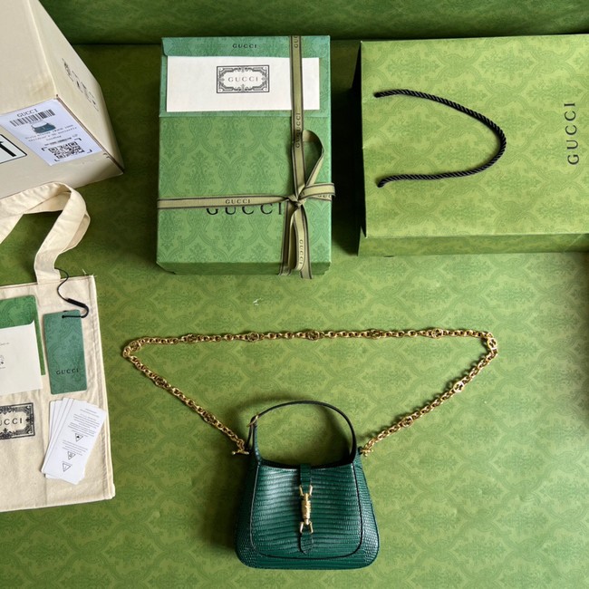 Gucci Jackie 1961 lizard mini bag 675799 green