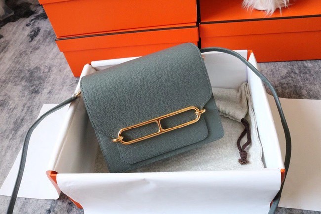 Hermes Roulis 19cm Evercolor 9D H9003 gray&Gold