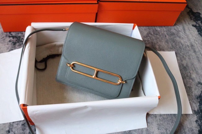 Hermes Roulis 19cm Evercolor 9D H9003 gray&Gold