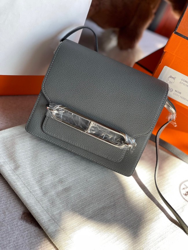 Hermes Roulis 19cm Evercolor 9D H9003 gray&Silver