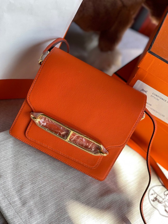 Hermes Roulis 19cm Evercolor 9D H9003 orange&Gold