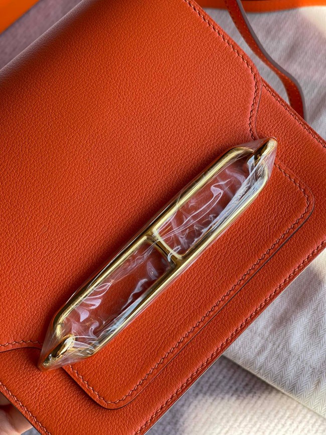 Hermes Roulis 19cm Evercolor 9D H9003 orange&Gold