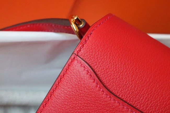 Hermes Roulis 19cm Evercolor 9D H9003 red&Gold