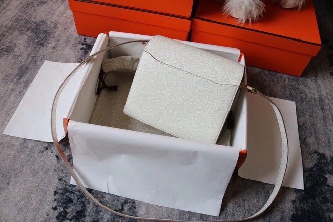 Hermes Roulis 19cm Evercolor 9D H9003 white&Gold