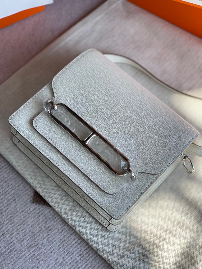 Hermes Roulis 19cm Evercolor 9D H9003 white&Silver