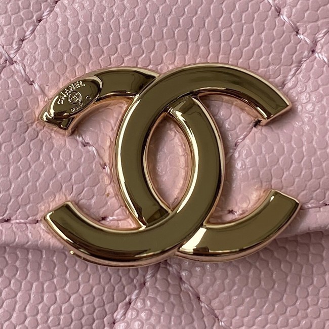 Chanel Grained Calfskin CLUTCH WITH CHAIN AP2758 Light Pink