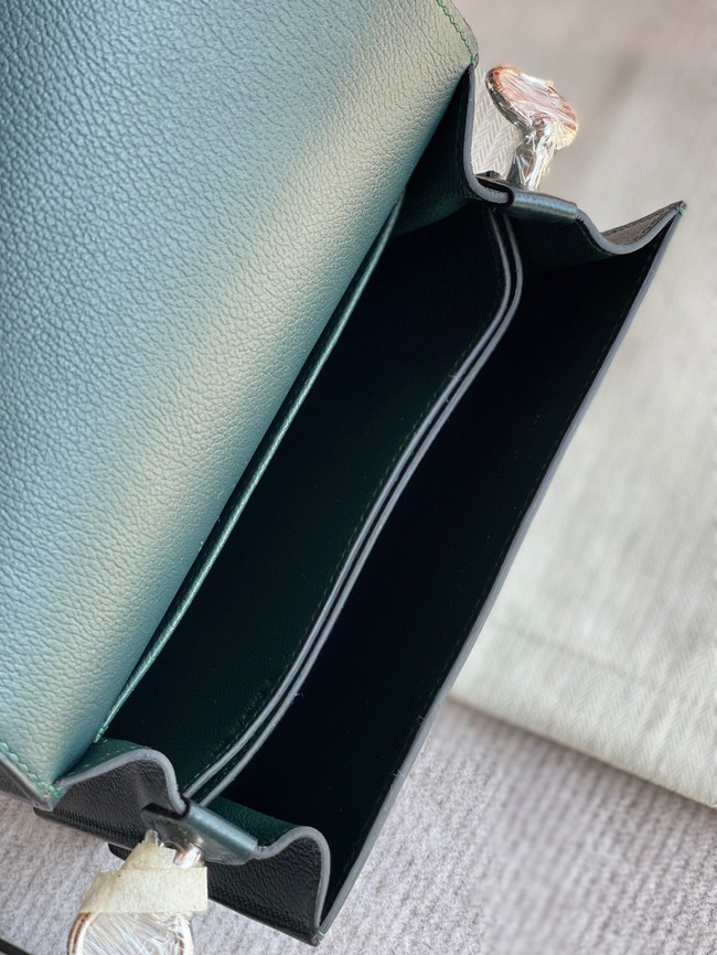 Hermes Roulis 19cm Evercolor 9D H9003 Lake water blackish green&Silver