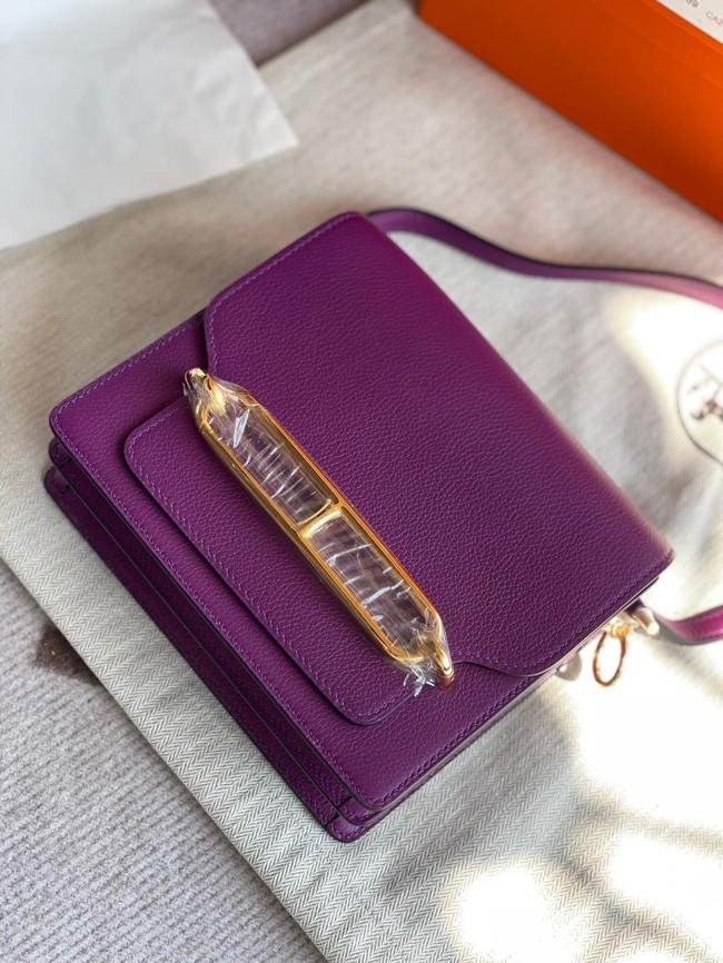 Hermes Roulis 19cm Evercolor 9D H9003 purple&Gold