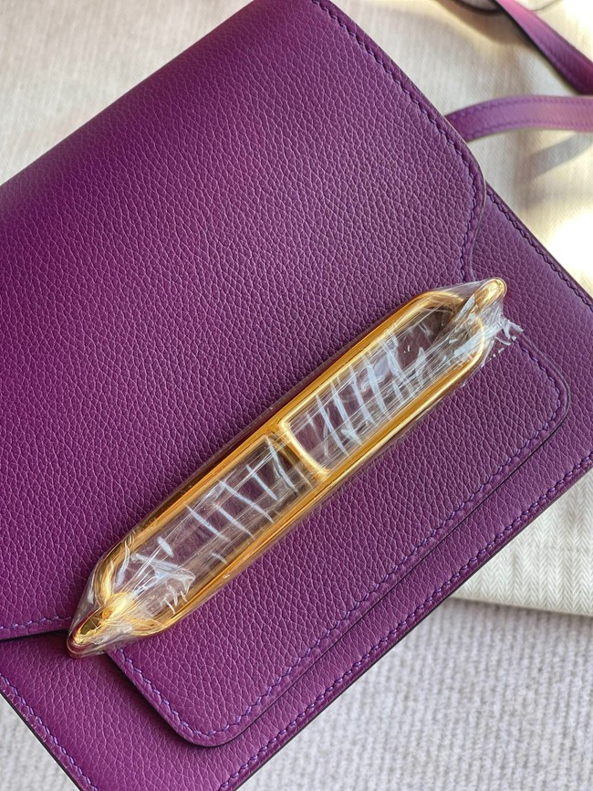 Hermes Roulis 19cm Evercolor 9D H9003 purple&Gold