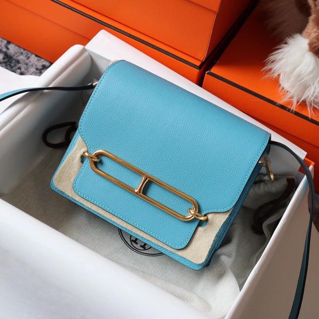 Hermes Roulis 19cm Evercolor 9D H9003 sky blue&Gold