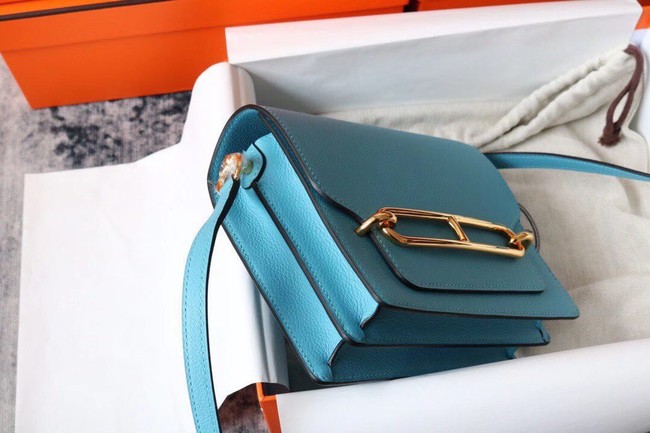 Hermes Roulis 19cm Evercolor 9D H9003 sky blue&Gold